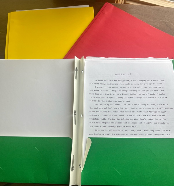 Color coded folders for writing projects
