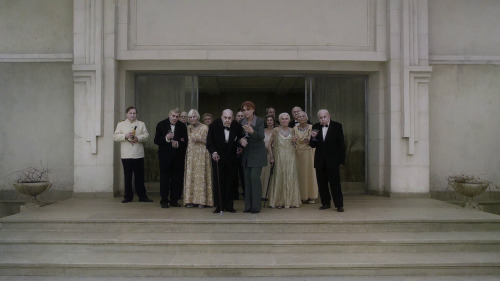 Fig 4. The onlookers and Jonathon facing the viewer in a planimetric shot