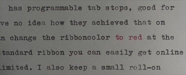 Font on a typewriter page